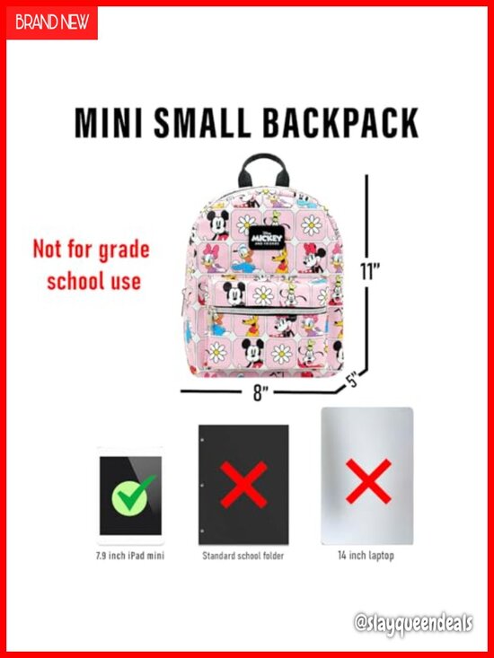 Disney Mickey and Friends Faux Leather Mini Backpack 11\